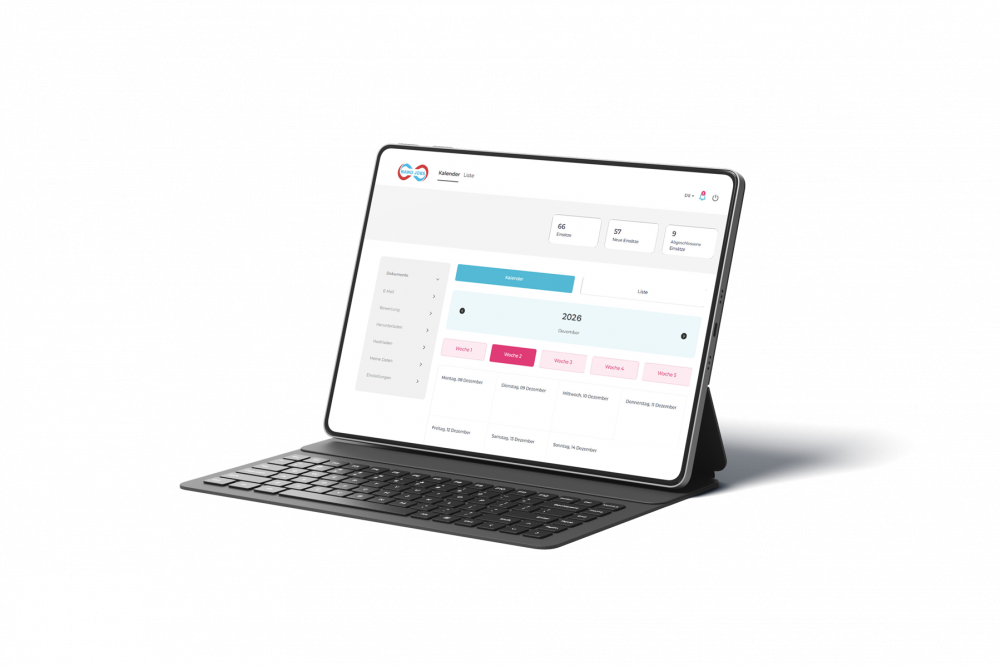Kundenportal App am Tablet Übersicht